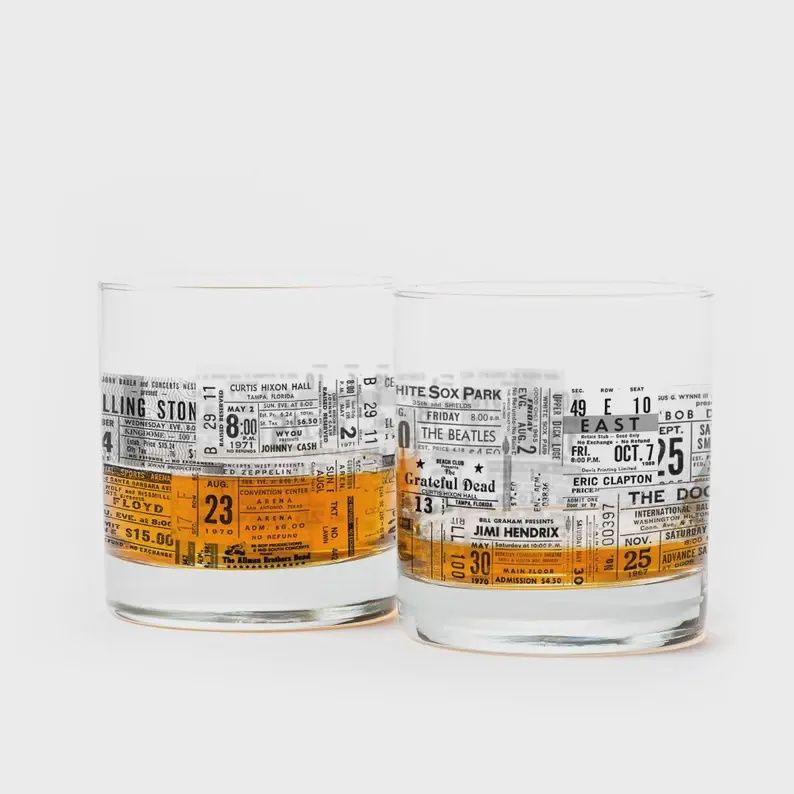 Concert Ticket Whiskey Glass