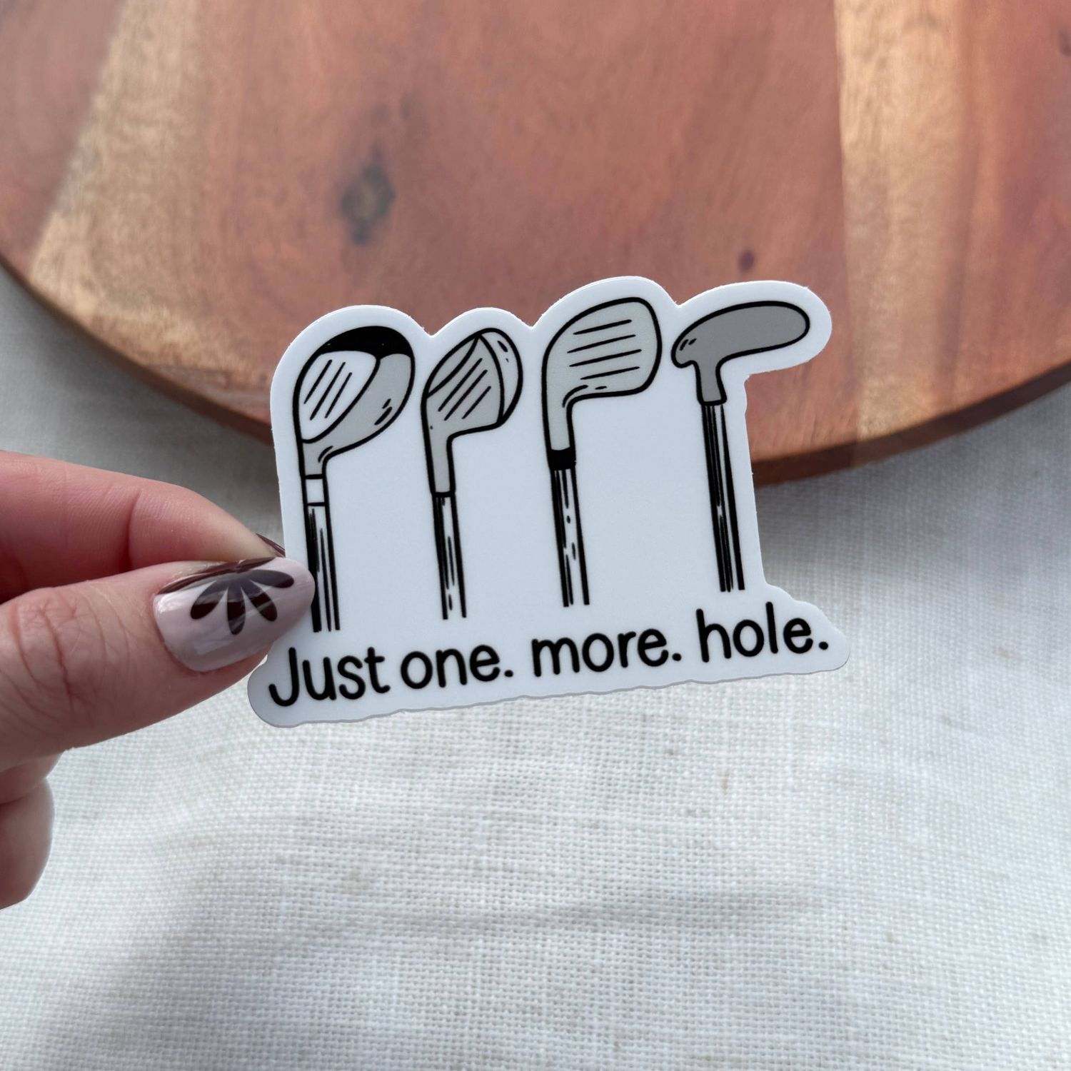 Just One More Hole Golf Club Sticker