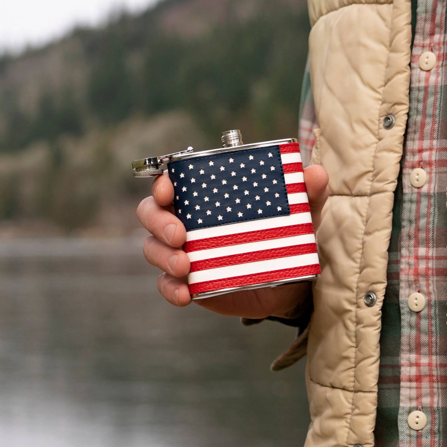 Stainless Steel Flask in American Flag