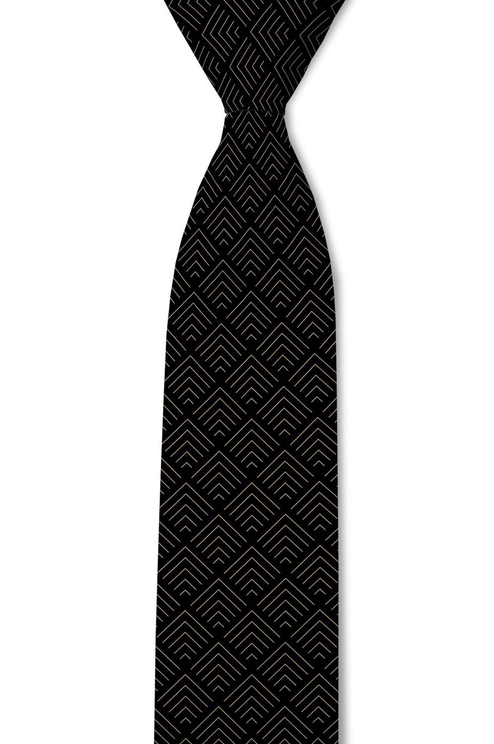 Vogue – Subtle Gold and Black Tie, Size: 2.5" Slim/Skinny Tie