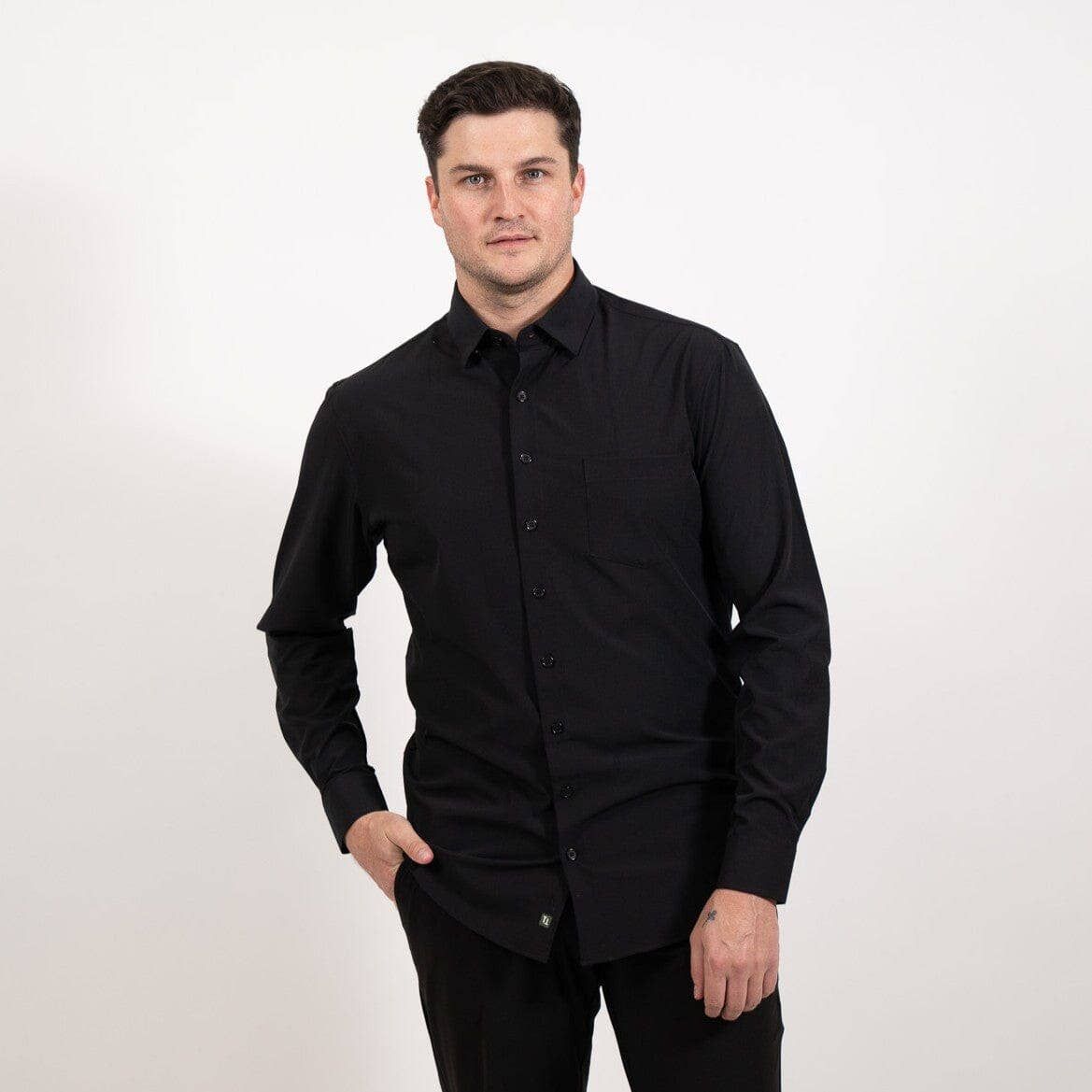 Black Hustle Dress Shirt - Long Sleeve