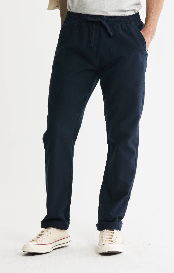 Cotton Twill Drawstring Pants, Color: NAVY, Size: L
