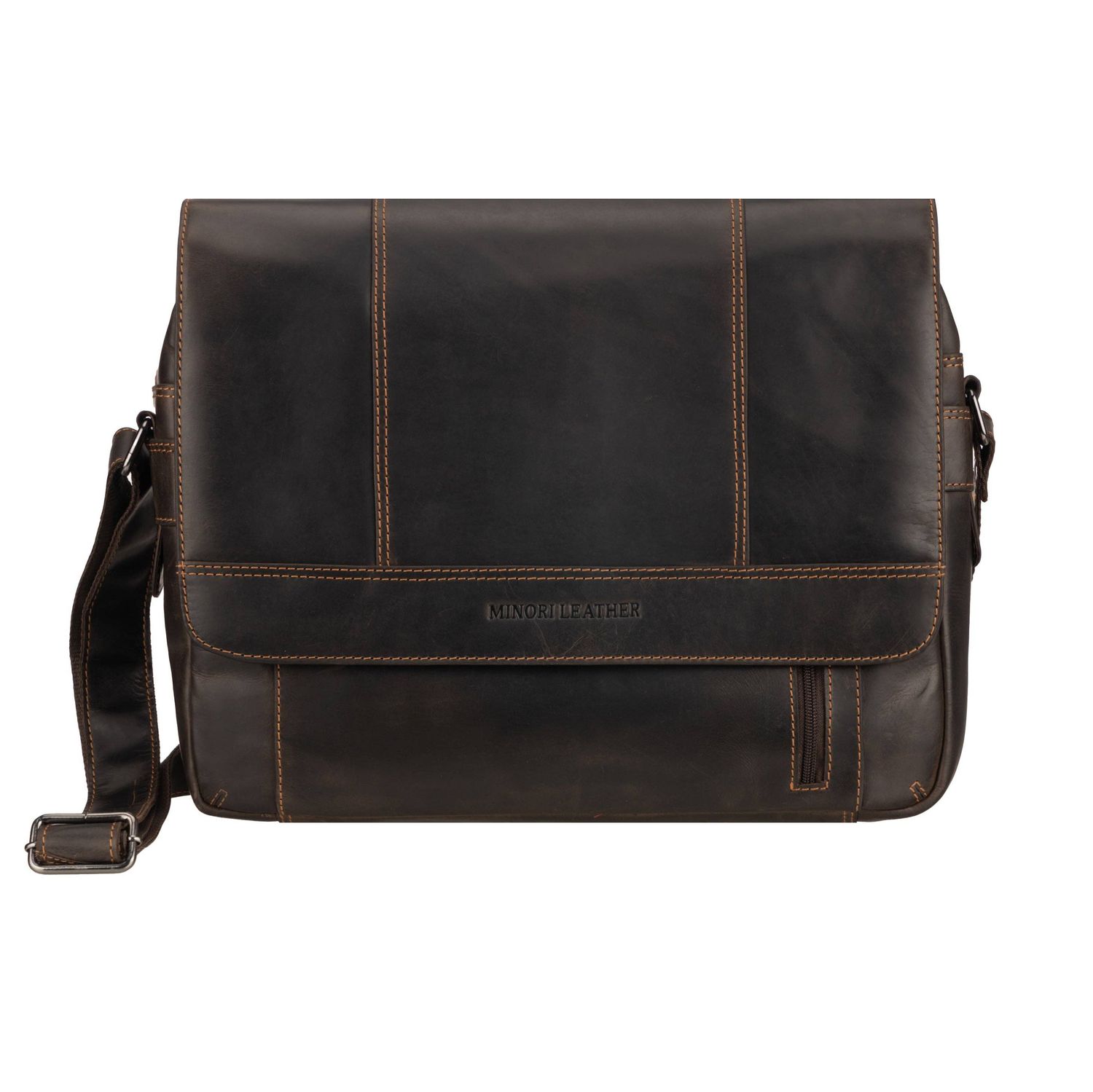Jordan Leather Messenger Bag in Brown