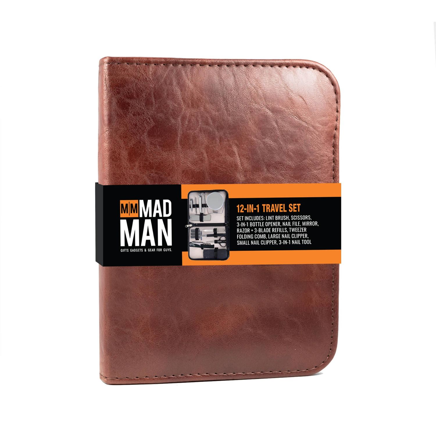 Mr. On the Move Grooming Kit | Men's Travel Toiletry Kit, Color: Brown