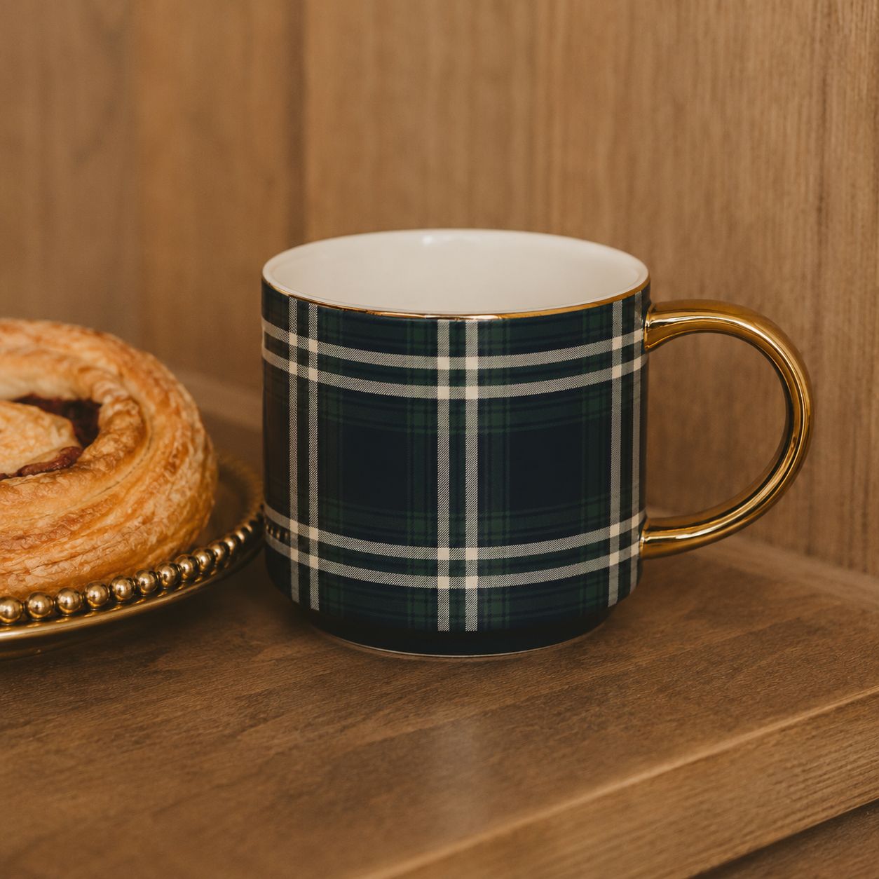 Navy Plaid Coffee Mug - Fall Decor &amp; Gifts