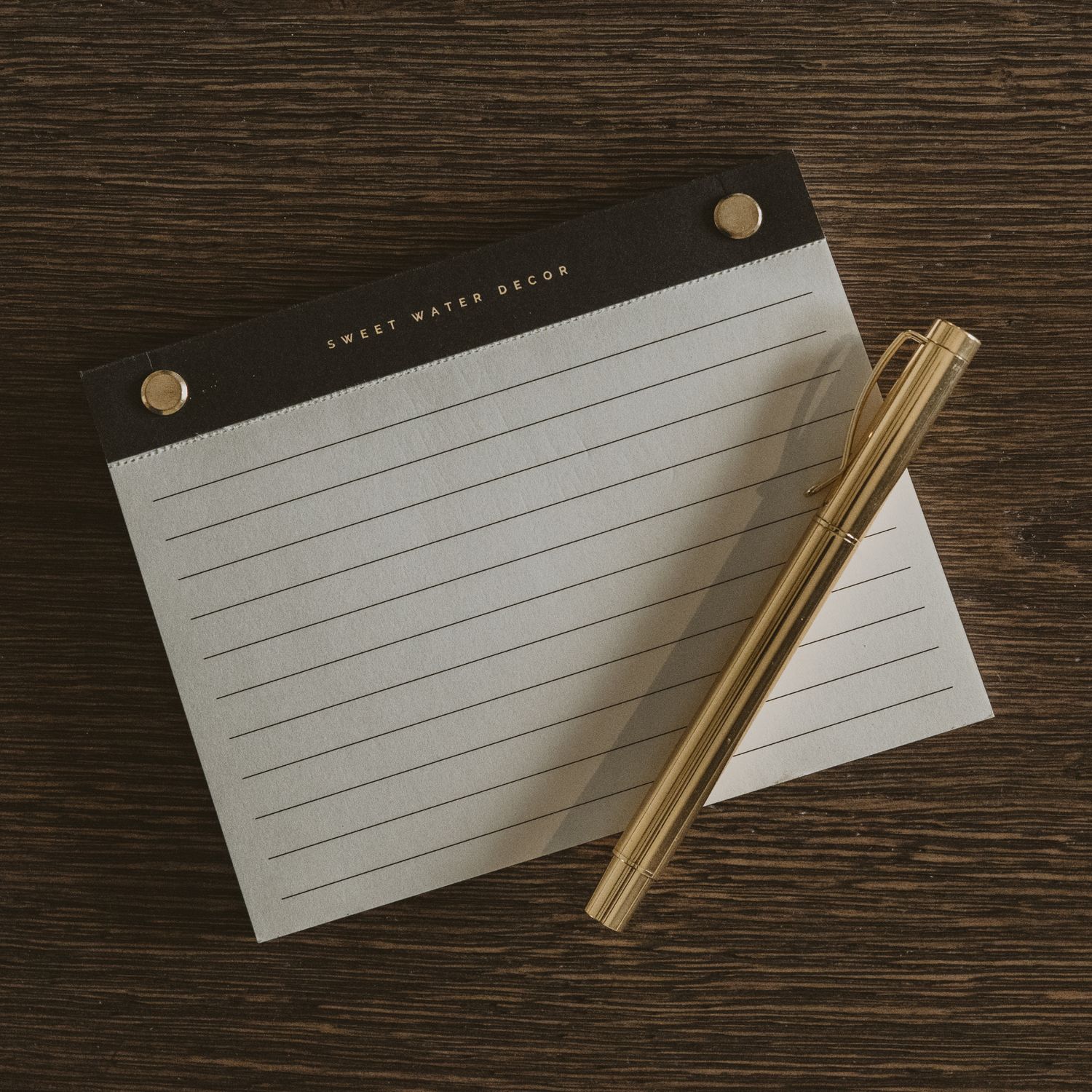 Small Gold Rivet Basic Notepad - Stationery &amp; Decor