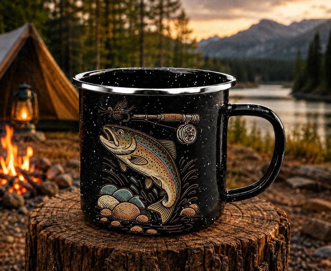 Trout Fly Fishing Rod - Camp Mug