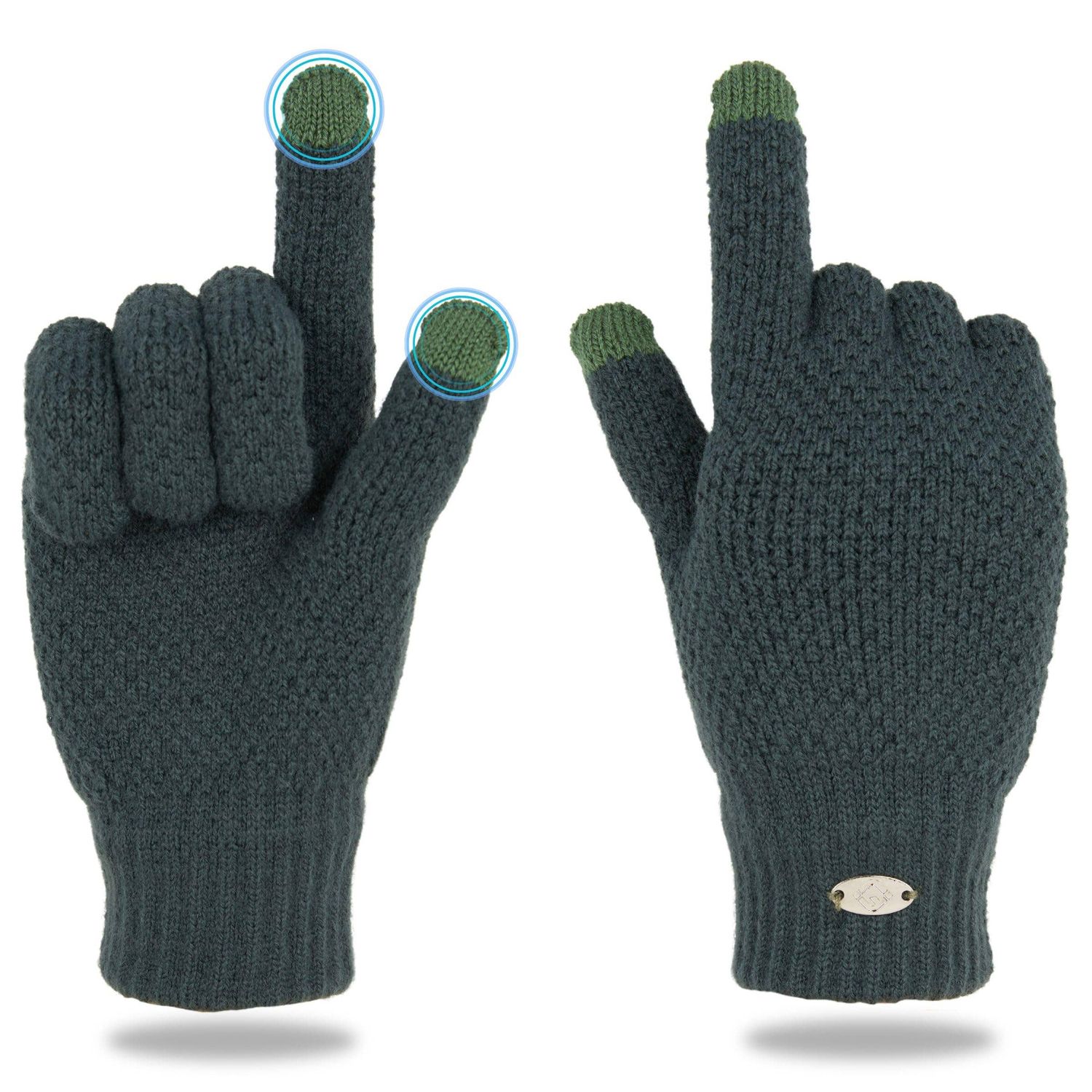 Men's Touch Screen Gloves - Forest Green
