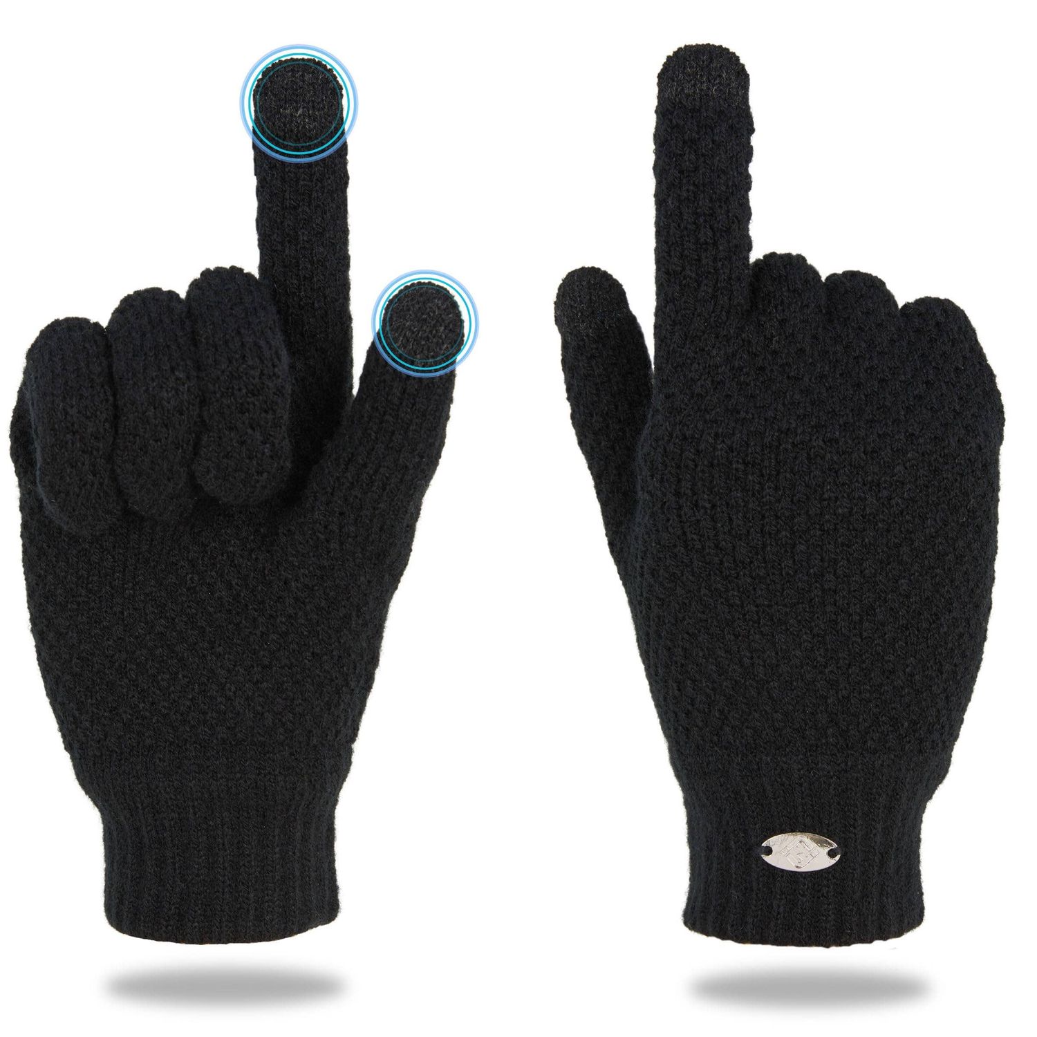 Men's Touch Screen Gloves - Black
