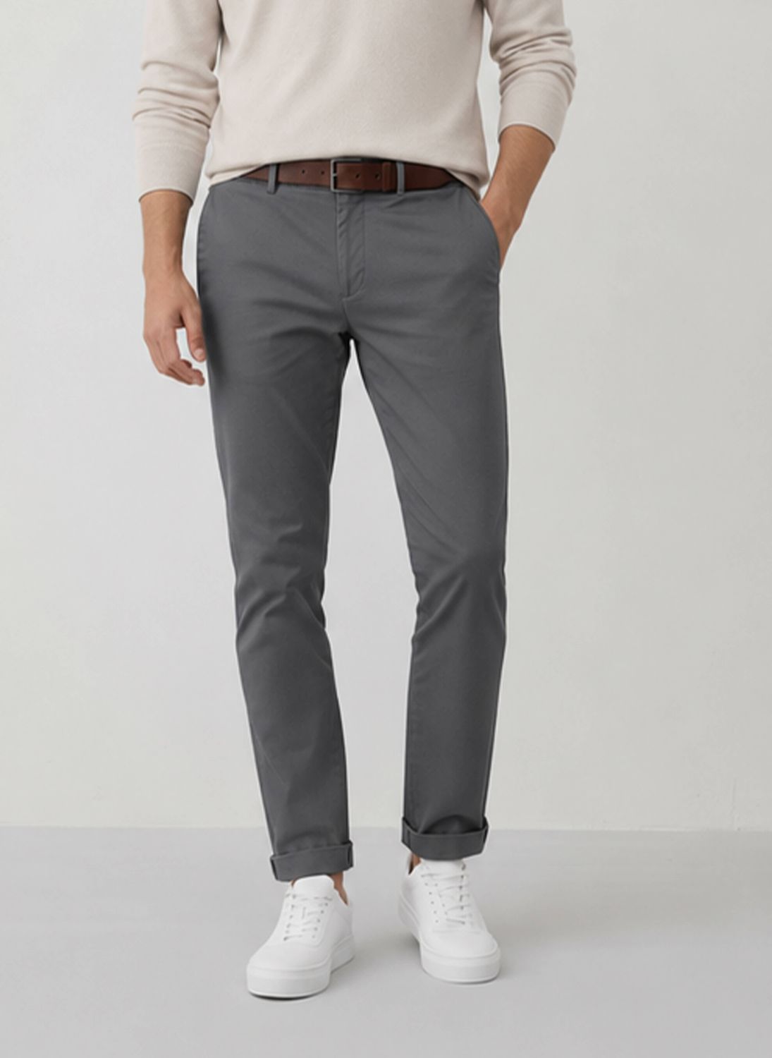 Hawks Bay New Chino Stretch Twill Pants (COOL CHARCOAL GRAY), Color: HB-1013 (Cool Charcoal Gray ), Size: 38