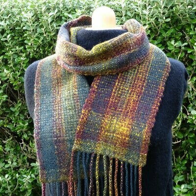 &#39;Forest&#39; handwoven scarf