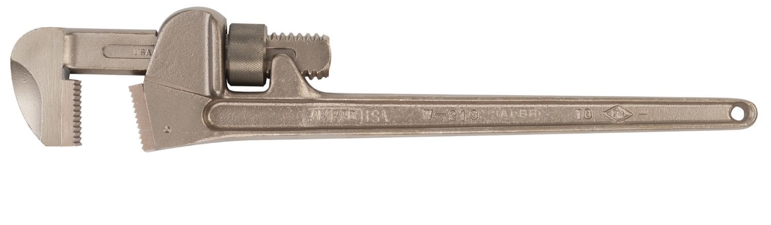 Photo of Ampco Safety W-213 Bronze Pipe Wrench | 18 in. OAL Non-Sparking, Non-Magnetic