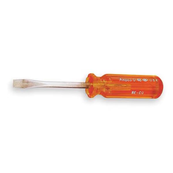 Ampco Safety S-48 Standard Screwdriver | 5/16 x 3 in. OAL Non-Sparking, Non-Magnetic