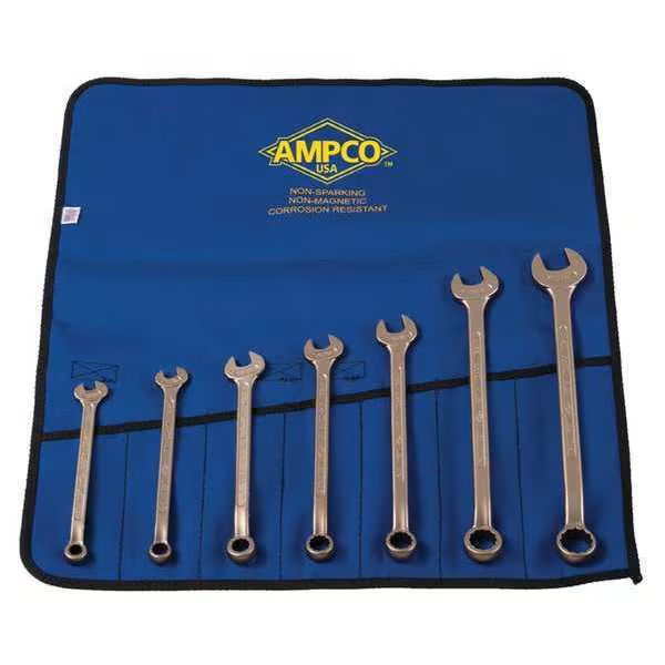 Ampco Safety M-41 7-Piece Combination SAE Wrench Kit Non-Sparking, Non-Magnetic