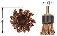 Ampco EB-1K Knot Wire End Brush, 1 in. Dia., 1/4 in. Shank Non-Sparking, Non-Magnetic