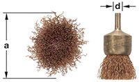Ampco EB-1C Crimped Wire End Brush, 1 in. Dia., 1/4 in. Shank Non-Sparking, Non-Magnetic
