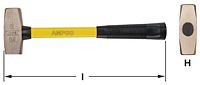 Ampco H-182FG Blacksmith's Sledge Hammer, 4 LB Head, 11 in. OAL Non-Sparking, Non-Magnetic