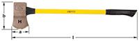 Ampco A-5FG Flat Head Axe, 6 LB Head, 36 in. OAL Non-Sparking, Non-Magnetic