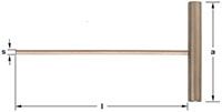 Ampco WT-1/4 T-Handle Hex Key, 1/4 in., 6 in. OAL Non-Sparking, Non-Magnetic