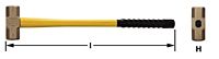 Ampco H-76FG Sledge Hammer, 22 LB Head, 33 in. OAL Non-Sparking, Non-Magnetic
