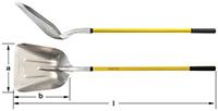 Ampco S-79FG Scoop Shovel, Long Handle, 60-1/2 in. OAL Non-Sparking, Non-Magnetic