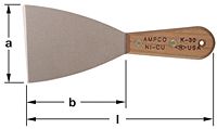 Ampco K-21 Putty Knife, Stiff Blade, 1-1/4 in. Wide Non-Sparking, Non-Magnetic