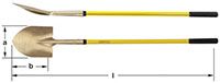 Ampco S-81FG Round Point Shovel, Long Handle, 56-1/2 in. OAL Non-Sparking, Non-Magnetic