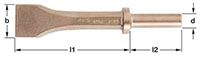 Ampco CR-10-ST Pneumatic Chisel, 1-1/4 in. Blade, .401 in. Shank with Collar Non-Sparking, Non-Magn…