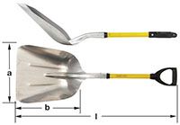 Ampco S-80FG Scoop Shovel, D-Grip Handle, 40 in. OAL Non-Sparking, Non-Magnetic