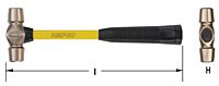 Ampco H-47FG Double Face Machinist's Hammer, 2 LB Head, 14 in. OAL Non-Sparking, Non-Magnetic
