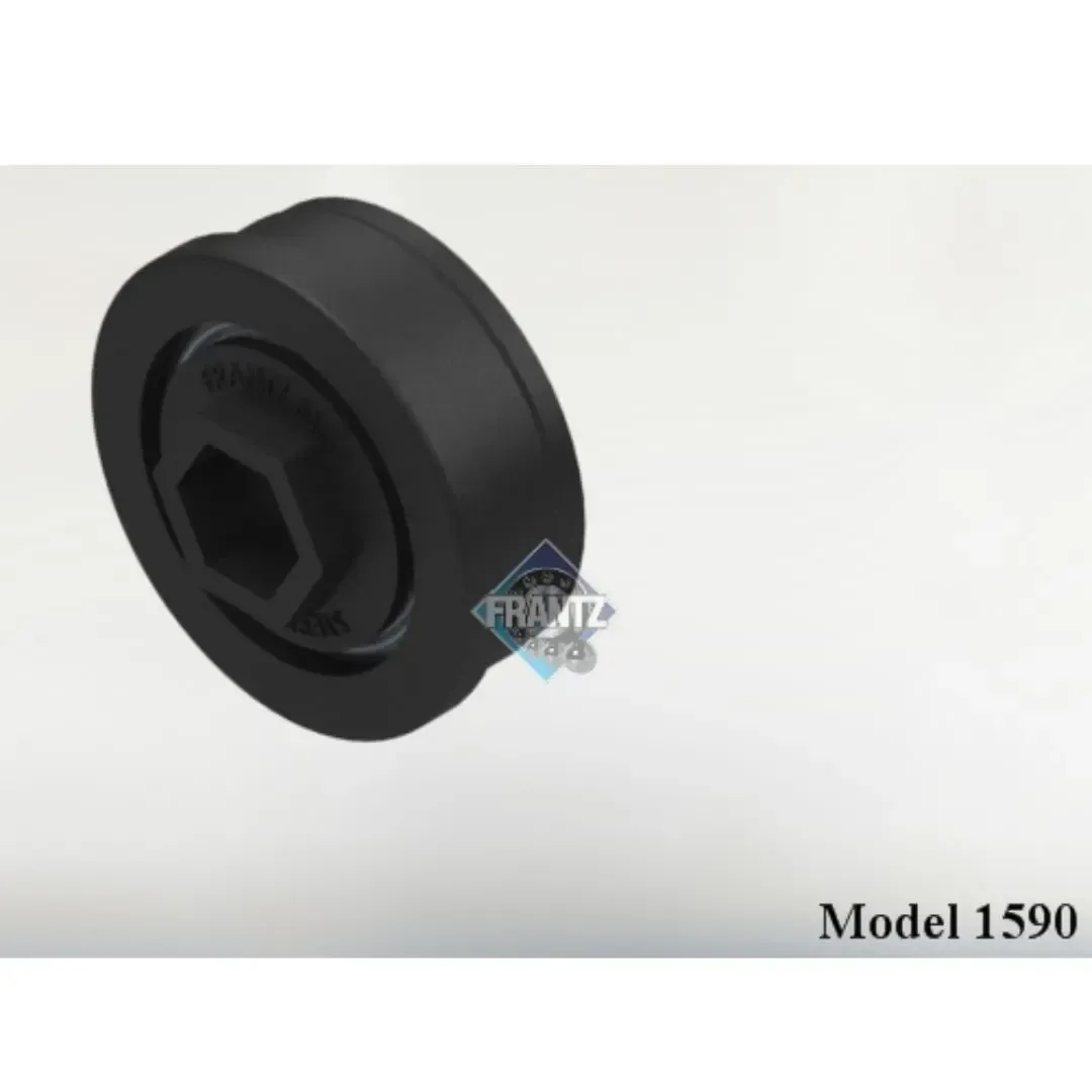 Frantz 1590 Polymer Housed ABEC-1 Precision Conveyor Bearing – 1-5/8 in x 16 ga Tube, 7/16 in Hex B…