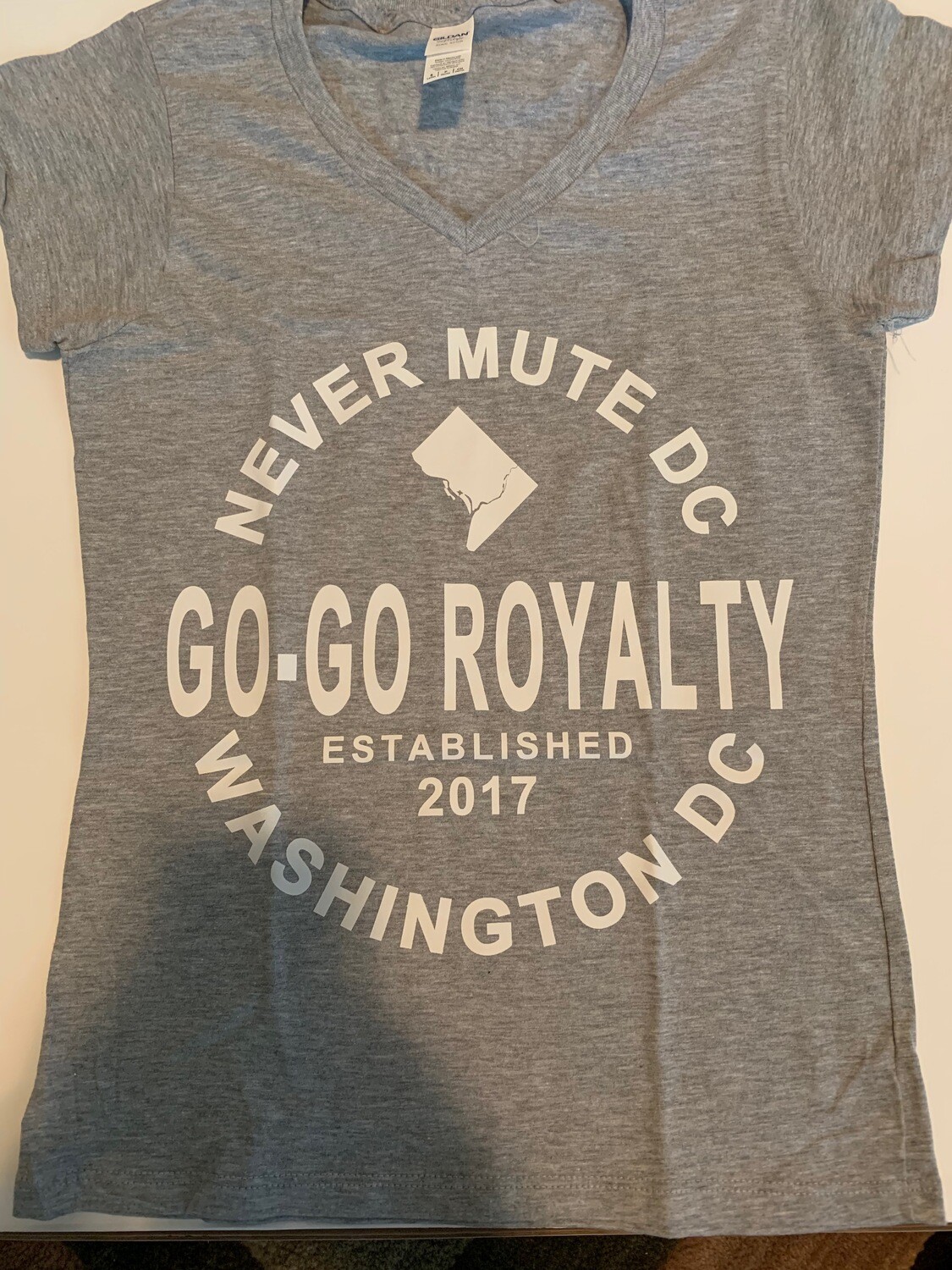 Athletic Style Go-Go Royalty Gray/White Womens T-Shirt