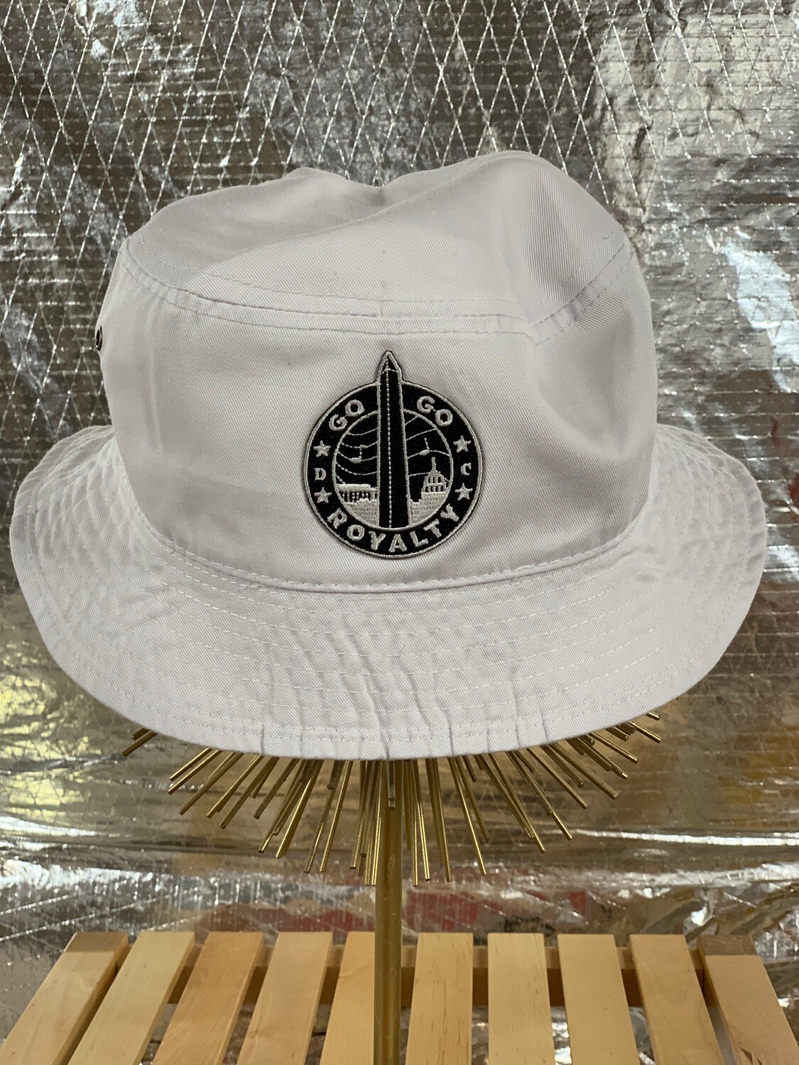 White Go-Go Royalty Bucket Hat
