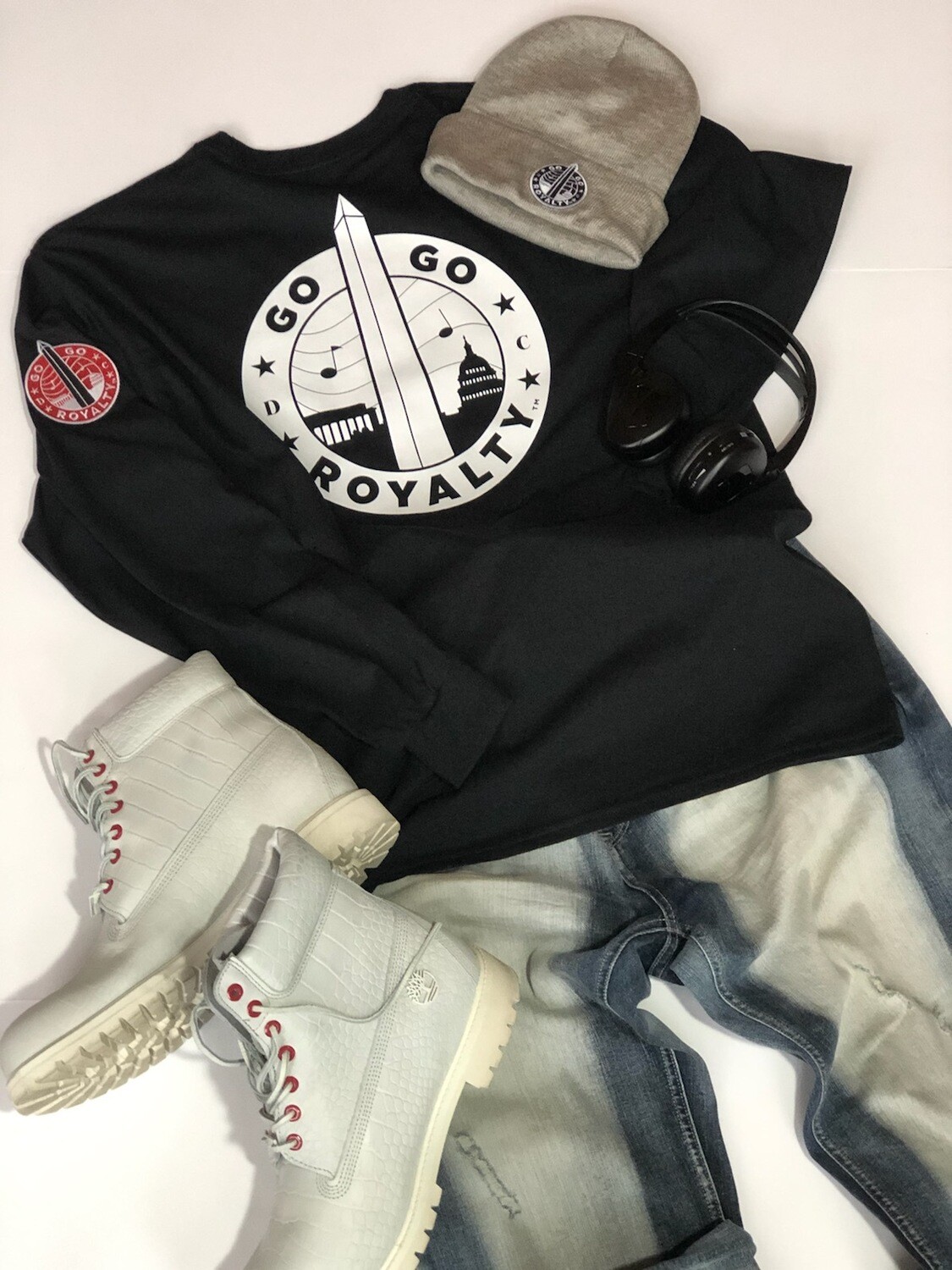 Black Go-Go Royalty long sleeve T-shirt (Monument)