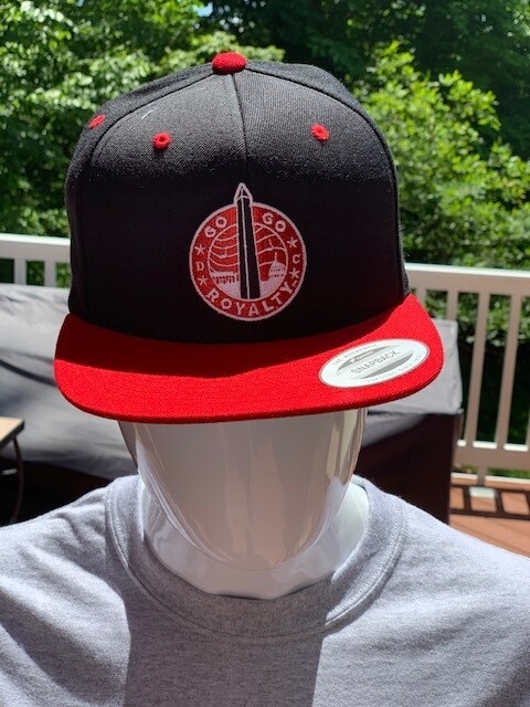 Go-Go Royalty Red &amp; Black Classic Snapback Cap with the Go-Go Red Royalty Patch