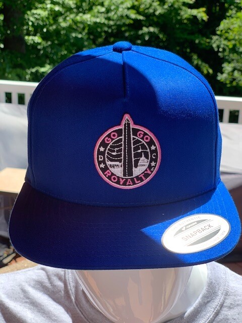 Go-Go Royalty Royal Blue Classic Snapback Cap with the Pink Outer Go-Go Royalty Patch