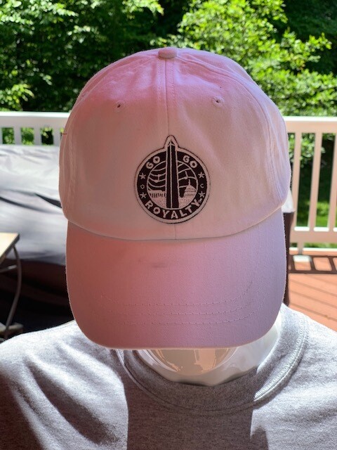 Go-Go Royalty White Unstructured Cap with the Black Go-Go Black Royalty Patch