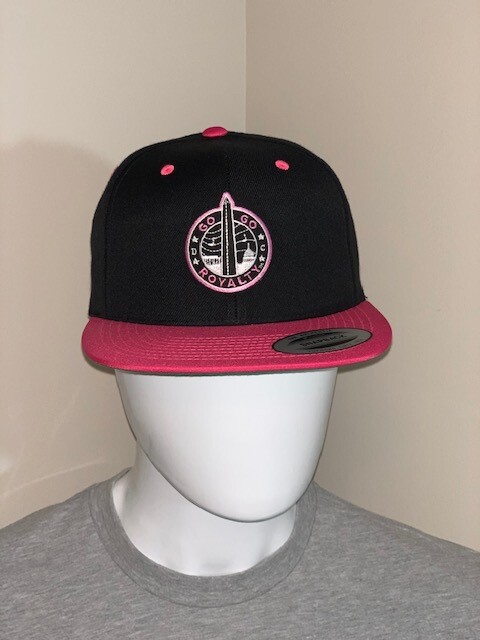 Go-Go Royalty Pink &amp; Black Classic Snapback Cap with the Go-Go Pink Outer Royalty Patch
