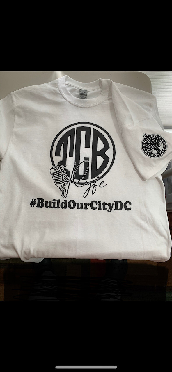 White TCB &amp; Go-Go Royalty Short Sleeve T-shirt
 (Patch)