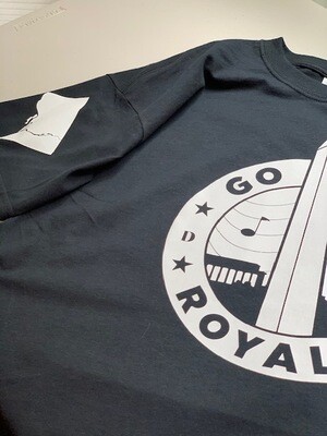 Go-Go Royalty Black T-Shirt Short Sleeve T-shirt w/Monument Logo &amp; Patch