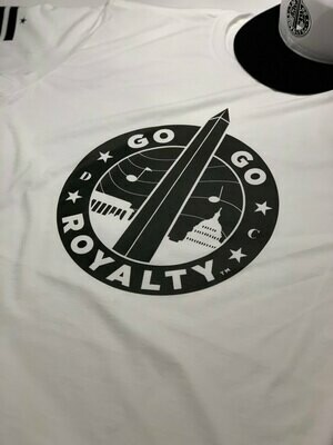 Go-Go Royalty White T-Shirt Short Sleeve T-shirt w/Monument Logo &amp; Patch