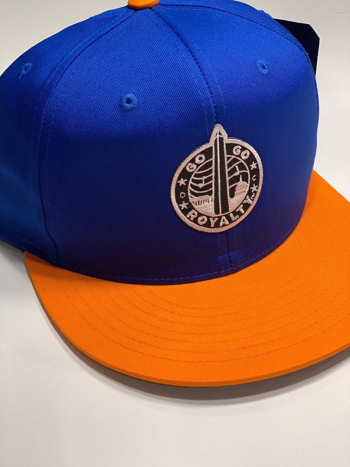 Go-Go Royalty Orange &amp; Royal Blue Classic Snapback Cap w/Black Patch