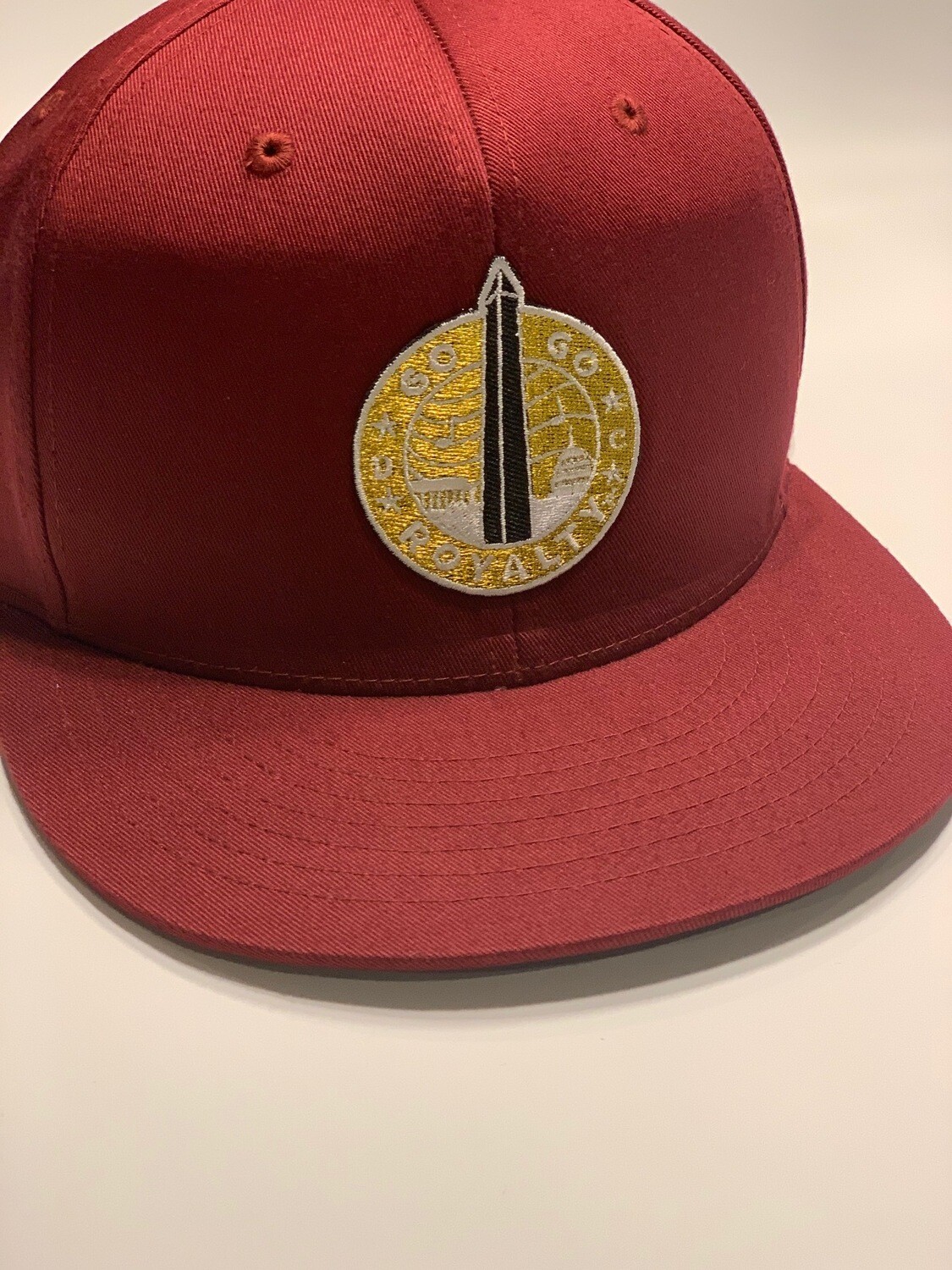 Go-Go Royalty Burgandy Classic Snapback Cap with the Gold Patch