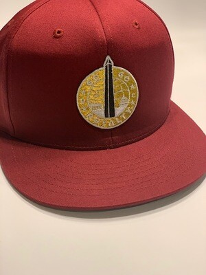 Go-Go Royalty Burgandy Classic Snapback Cap with the Gold Patch