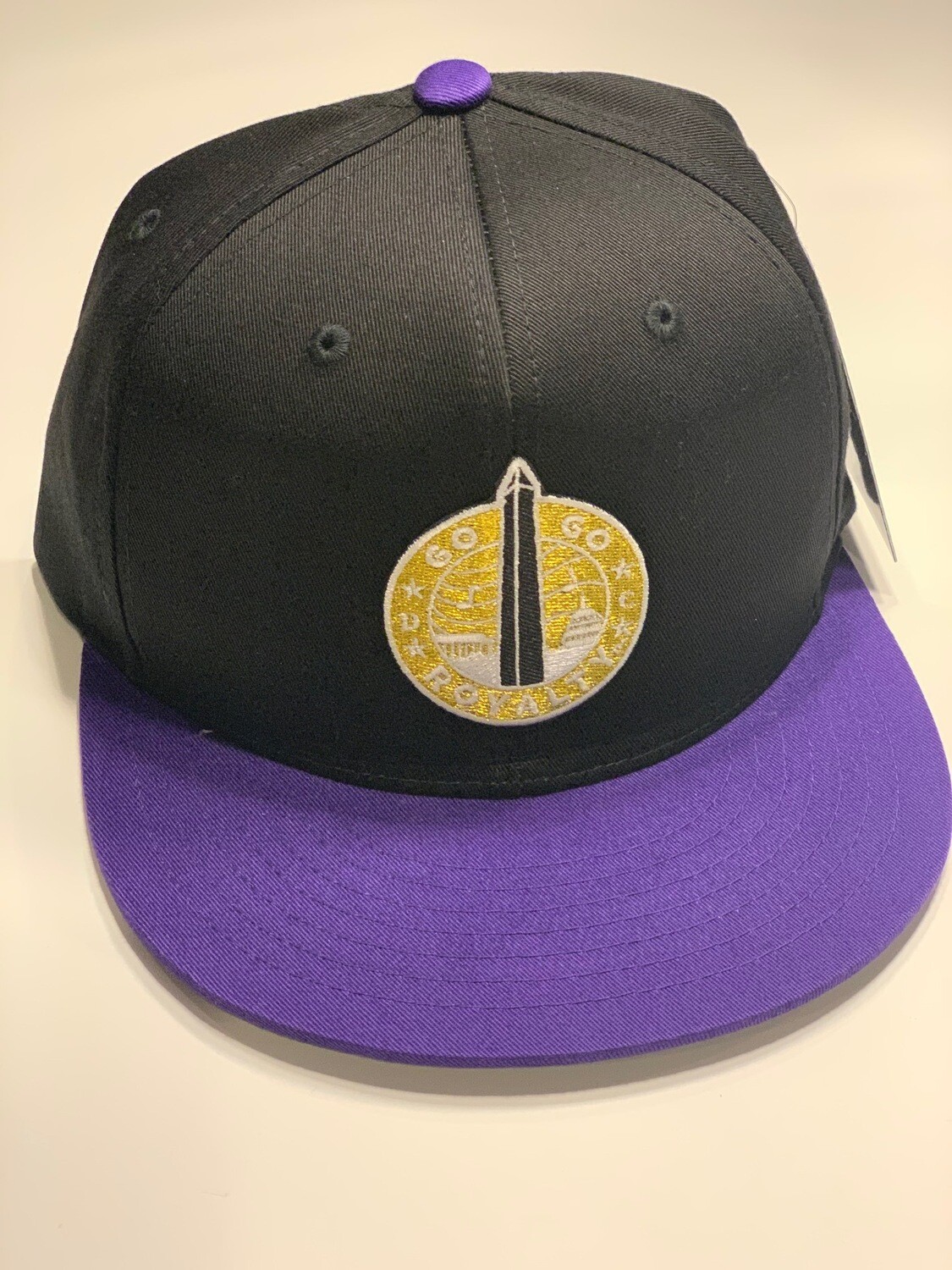 Go-Go Royalty Purple &amp; Black Classic Snapback Cap w/Gold Patch