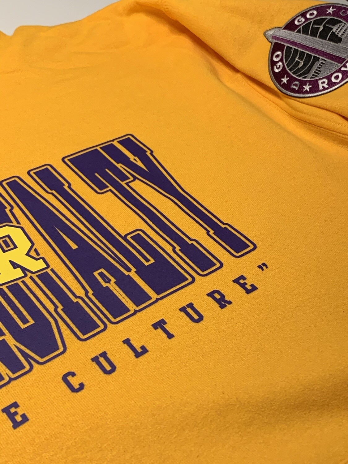 Gold Hoodie With Purple and Gold Graph
