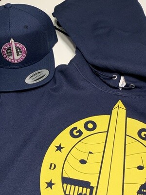 Navy Blue GGR Hoodie With Yellow Graph