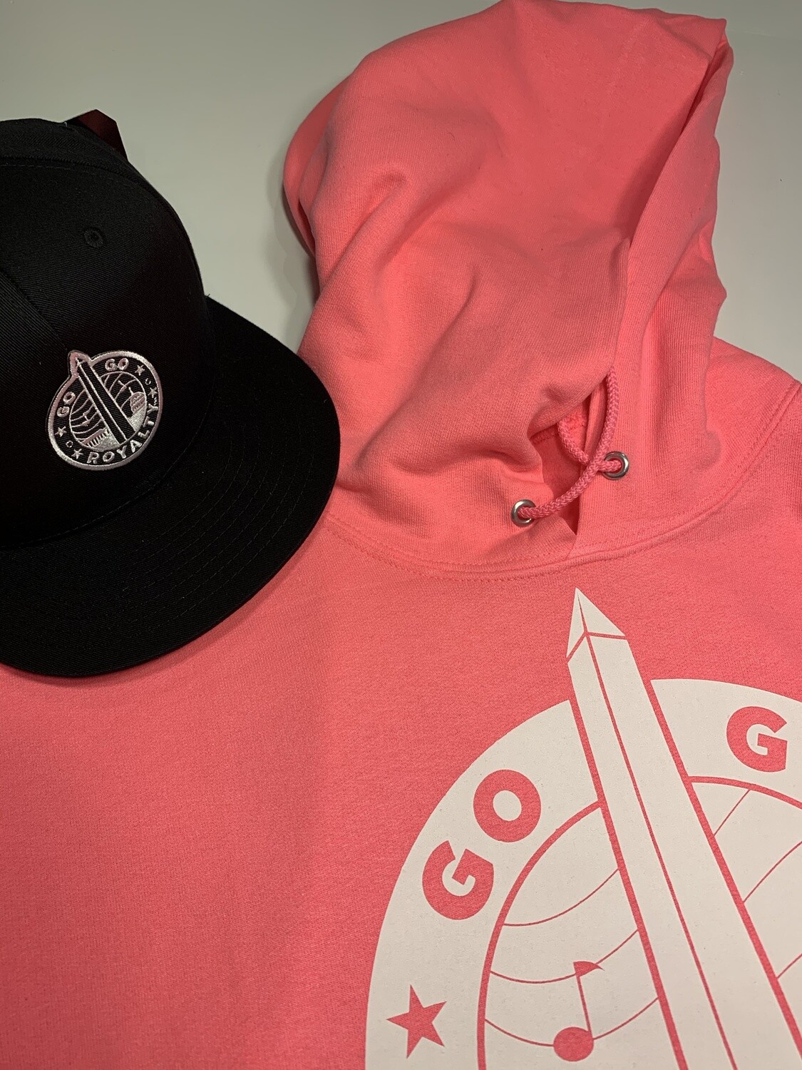Hot Pink GGR Hoodie w.White Graph
