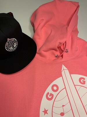 Hot Pink GGR Hoodie w.White Graph