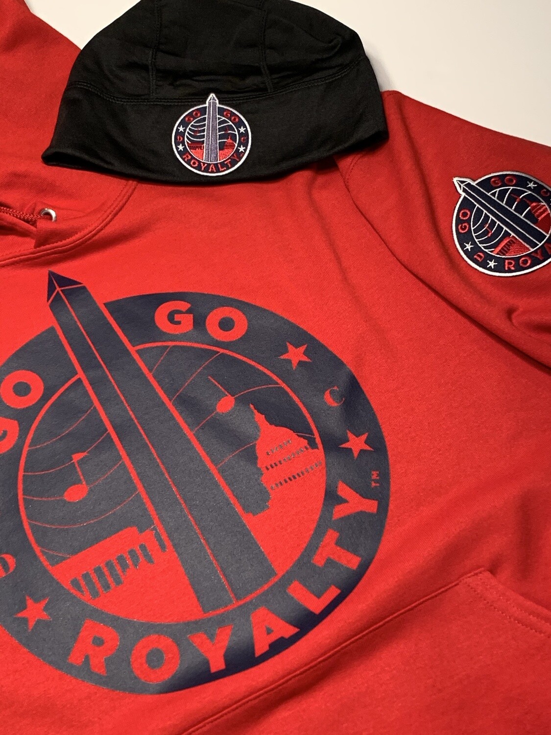 Red GGR Hoodie With Navy Blue Graph